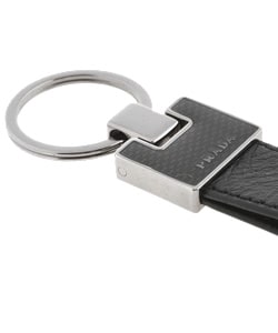 Prada Key Ring with Black Leather Strap - 155348 - Overstock.com ...  