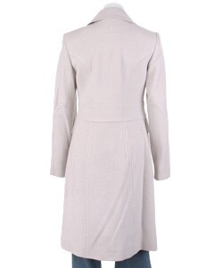 DKNY Grey Wool and Cashmere Walker Coat