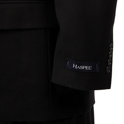 Haspel Men's Black Mini Herringbone Wool 2-button Suit