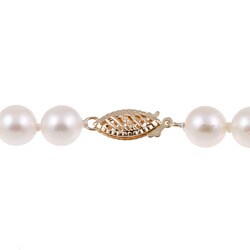 DaVonna White Cultured Akoya Pearl 18-inch Strand (7-7.5 mm)