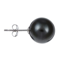 14k Gold Black Tahitian Cultured Pearl Earrings (9-9.5 mm)