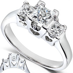 14k Gold 3/4ct TDW Princess Diamond Ring (H-I, I1-I2)