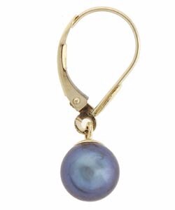 Cultured Akoya Black Pearl Leverback Earrings (7-7.5 mm)