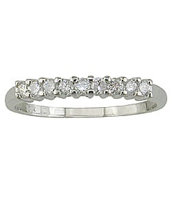 Miadora 14k White Gold 1/4ct TDW Round Diamond Anniversary Band (I-J, I1-I2)