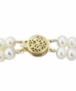 DaVonna 14k Gold Cultured Freshwater Pearl Bracelet (5-5.5 mm/ 7 in)