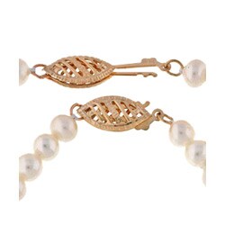 DaVonna 14k Gold Children's Pearl Necklace/ Bracelet Set (4-4.5 mm/ 14.5 in/ 5.75 in)