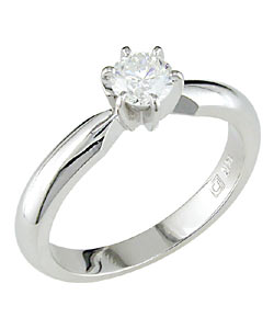 14K White Gold 1/2ct TDW Round Diamond Solitaire Ring (G-H, I1-I2)