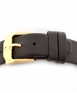 Movado Moderna Women's Goldtone Black Strap Watch