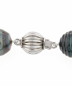 14k Gold Black Cultured Tahitian Pearl Necklace (9-10 mm)