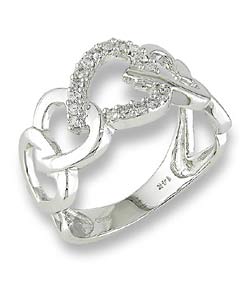 14-kt. White Gold 1/8-ct Diamond Heart Ring