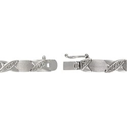 Sterling Silver X and O Diamond Accent Bracelet