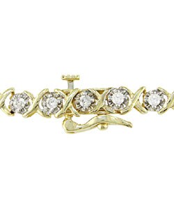 10k Yellow Gold 1ct TDW Diamond Tennis Bracelet (J-K, I2-3)