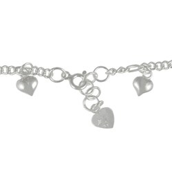 Sterling Silver Heart Charm Anklet