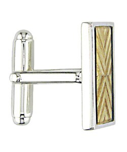 Sterling Silver Wood Cufflinks
