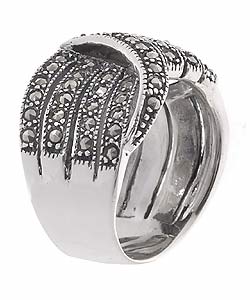 Sterling Silver and Marcasite Fashion Ring