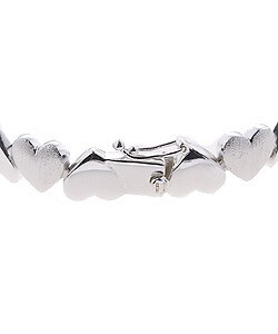 Sterling Silver Heart Links Bracelet