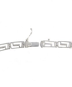 Sterling Silver 16-inch Greek Key Link Necklace