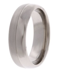 Men's Titanium 7mm Satin and Polish Band (7 mm)