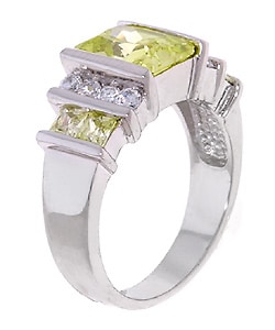 Icz Stonez Sterling Silver Color and White CZ Ring