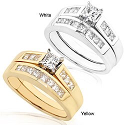 14k Gold 7/8ct TDW Princess Diamond Bridal Set (H-I, I1-I2)