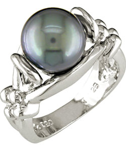 Sterling Silver Cultured Tahitian Pearl Ring