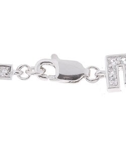 Icz Stonez Sterling Silver CZ 'I Love You' Bracelet