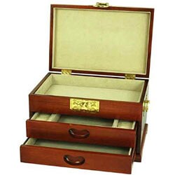 Merbu Wood Two-drawer Oriental Jewelry Box (China)