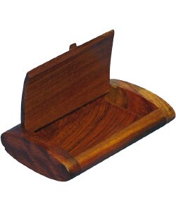 Burl Wood Business Card Holder