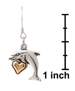 14kt Gold over Sterling Silver Dolphin Earrings