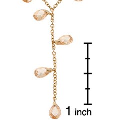 Icz Stonez 18k Gold over Silver Champagne CZ Necklace