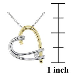 14k Two-tone Gold & Diamond Heart Pendant