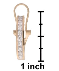 14k Gold 1ct TDW Diamond J-hoop Earrings (H-I, I1)