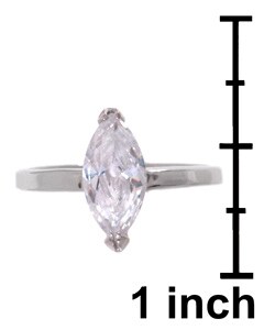 Sterling Silver CZ Princess-cut Ring