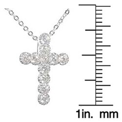 Sterling Silver CZ Cross Pendant