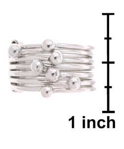 Sterling Silver Banded Bead Ring