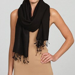 Himalaya Trading Co. Black Pashmina and Silk Shawl