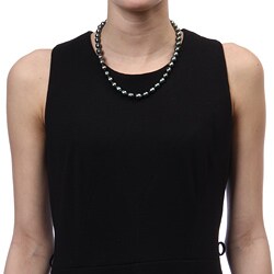 DaVonna 14k Gold Tahitian Pearl Jewelry Set (8-10 mm)