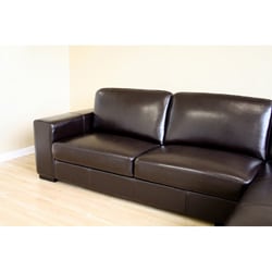 Brown Bi-cast Leather Sectional Sofa
