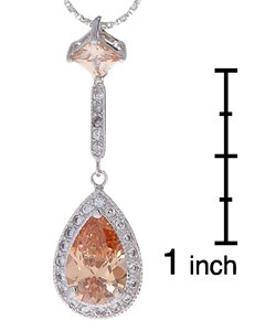 Sterling Silver CZ Dangle Pendant
