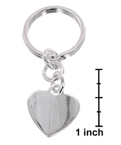 Sterling Silver Heart Tag Key Chain