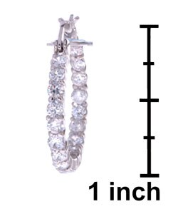 Sterling Silver Small Hoop CZ Earring