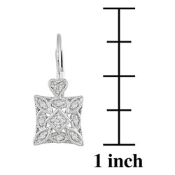 10k White Gold and 1/6ct Diamond Dangle Earrings
