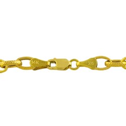 14k Gold Hollow Satine 7-inch Charm Bracelet