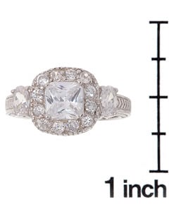 Sterling Silver CZ Engagement Ring