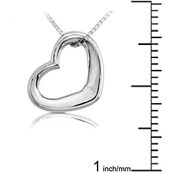 Platinum Polished Heart Pendant with 14-kt. Chain
