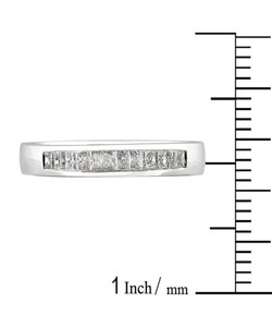 14k White Gold 1/2ct TDW Princess Diamond Band (H-J,VS)
