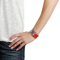 Geneva Platinum Red Band Bangle Watch
