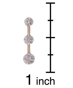 10k Gold 1/10ct TDW Diamond Three-Stone Earrings (M-O, I3)