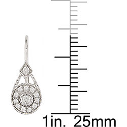 14k Gold 1/5ct Diamond Deco Style Teardrop Earrings