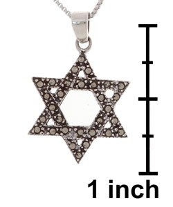 Sterling Silver Marcasite Star of David Pendant